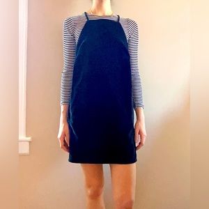 Black velvet pinafore dress